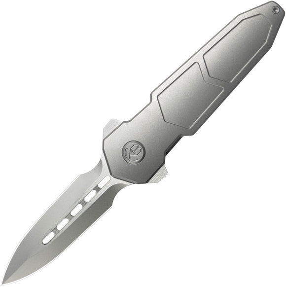Kubey KB Knives Urban Dagger Framelock Gray Titanium Folding M390 Pocket Knife 416A