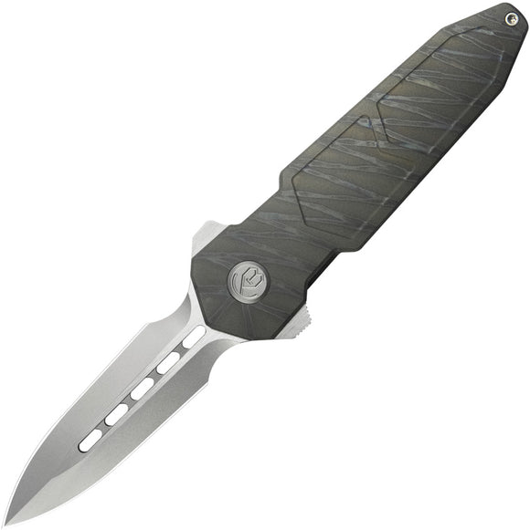 Kubey KB Knives Urban Dagger Framelock Flamed Titanium Folding M390 Pocket Knife 416B