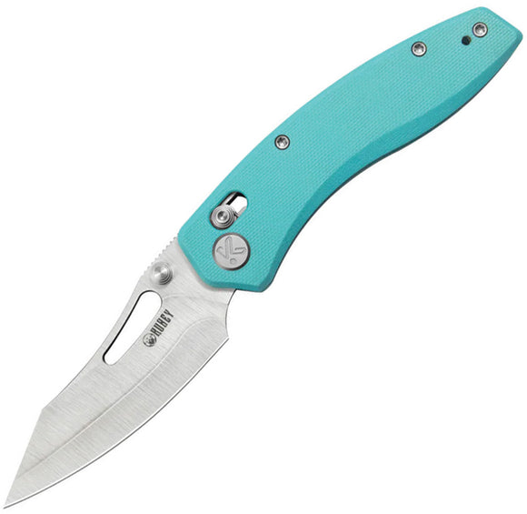 Kubey Caiman Crossbar Lock Light Blue G10 Folding San Mai 2 Pocket Knife 421B