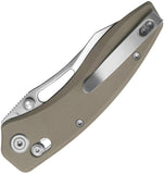Kubey Caiman Crossbar Lock Tan G10 Folding San Mai M2 Pocket Knife 421D