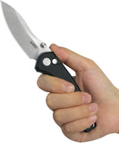 Kubey Pard Button Lock Black G10 Folding 14C28N Clip Point Pocket Knife 423A