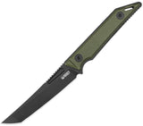 Kubey Goliath Green Micarta Blackwash 14C28N Tanto Fixed Blade Knife w/ Sheath 430F