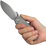 Kubey KB Knives Agera Framelock Gray Titanium Folding M390 Pocket Knife 437A