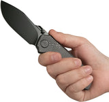 Kubey KB Knives Agera Framelock Black Titanium Folding M390 Pocket Knife 437C