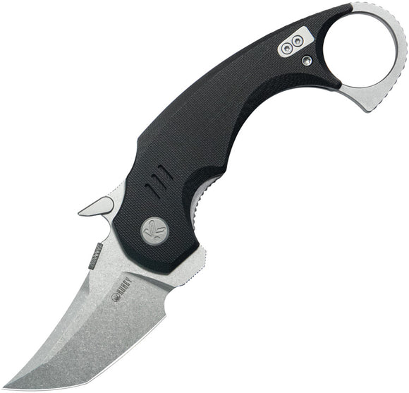 Kubey Jaw Tanto Karambit Linerlock Black G10 Folding 14C28N Pocket Knife 439A