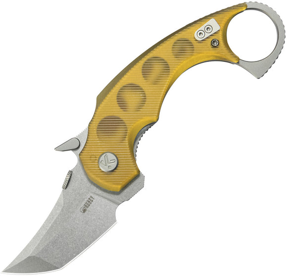 Kubey Jaw Tanto Karambit Linerlock Ultem Folding 14C28N Pocket Knife 439C