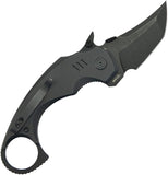 Kubey Jaw Tanto Karambit Linerlock Black G10 Folding 14C28N Pocket Knife 439F