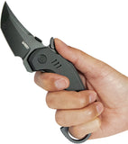 Kubey Jaw Tanto Karambit Linerlock Black G10 Folding 14C28N Pocket Knife 439F