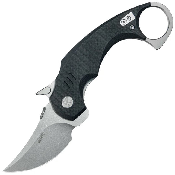 Kubey Jaw Pikal Karambit Linerlock Black G10 Folding 14C28N Pocket Knife 440A