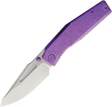 Kubey KB Knives Illusion Framelock Purple Crystallized Titanium Folding M390 Pocket Knife 443D