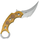 Kubey Velociraptor Pikal Karambit Ultem 14C28N Fixed Blade Knife w/ Sheath 448B
