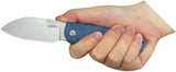 Kubey Microburst Blue Micarta 14C28N Sandvik Fixed Blade Knife w/ Sheath 455A