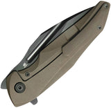 Kubey KB Knives Navigator Framelock Bronze Titanium Folding M390 Pocket Knife 458C