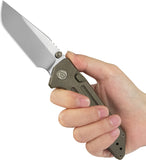 Kubey KB Knives Relentless Top Linerlock Bronze Titanium Folding Bohler M390 Pocket Knife 462G