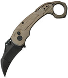 Kubey KB Knives Tactical Toucan Button Lock Bronze Titanium Folding CPM-20CV Pocket Knife 463C