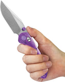 Kubey KB Knives Coronado Crossbar Lock Purple Crystallized Titanium Folding Vanax Pocket Knife 466D