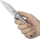 Kubey Whammy Framelock Gray Titanium Folding 14C28N Pocket Knife 474A