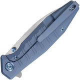 Kubey Whammy Framelock Blue Titanium Folding 14C28N Pocket Knife 474B