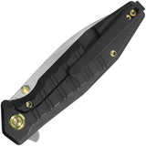 Kubey Whammy Framelock Black Titanium Folding 14C28N Pocket Knife 474D
