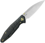 Kubey Whammy Framelock Black Titanium Folding 14C28N Pocket Knife 474D