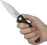 Kubey Whammy Framelock Black Titanium Folding 14C28N Pocket Knife 474D