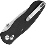 Kubey Pebble Crossbar Lock Black G10 Folding 14C28N Drop Pt Pocket Knife 481A