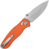 Kubey Pebble Crossbar Lock Orange G10 Folding 14C28N Drop Pt Pocket Knife 481B