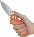Kubey Pebble Crossbar Lock Orange G10 Folding 14C28N Drop Pt Pocket Knife 481B