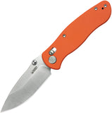 Kubey Pebble Crossbar Lock Orange G10 Folding 14C28N Drop Pt Pocket Knife 481B