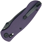 Kubey Pebble Crossbar Lock Purple G10 Folding 14C28N Drop Pt Pocket Knife 481D