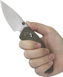 Kubey KB Knives Aero Crossbar Lock Bronze Titanium Folding M390 Pocket Knife 488E