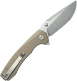 Kubey Calyce Linerlock Tan G10 Folding 14C28N Drop Point Pocket Knife 901P