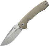Kubey Calyce Linerlock Tan G10 Folding 14C28N Drop Point Pocket Knife 901P
