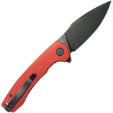 Kubey Calyce Red Linerlock Black Stonewashed 14C28N Folding Knife 901X