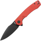 Kubey Calyce Red Linerlock Black Stonewashed 14C28N Folding Knife 901X