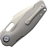 Kunwu Knives Gringo Verta Lock Gray Orange Peel Titanium Folding Elmax Pocket Knife B712T2A