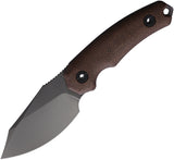Kunwu Knives Stiffy D Brown Micarta Vanadis-4 Fixed Blade Knife W/ Sheath F706BR3
