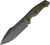 Kunwu Knives Stiffy G Green Micarta ASSAB-88 Fixed Blade Knife w/ Sheath F712GN1