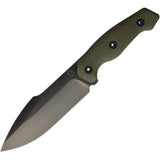 Kunwu Knives Stiffy G Green Micarta DLC ASSAB-88 Steel Fixed Blade Knife w/ Sheath F712GN4