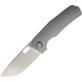 Kunwu Knives Tao III Framelock Gray Diamond Titanium Folding Vanax Pocket Knife K703LT1A
