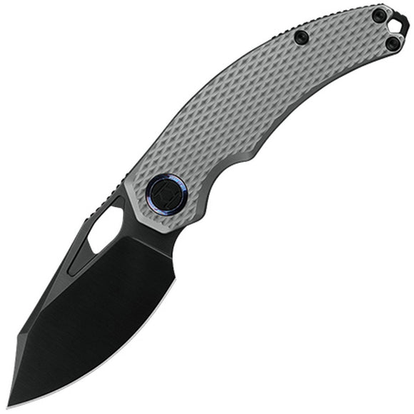 Kunwu Knives Compadre Framelock Gray Titanium Folding DLC Vanax Knife K706CT4