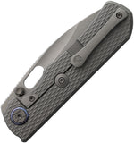 Kunwu Knives Excalibur Framelock Gray Diamond Titanium Folding Vanax Pocket Knife K709T1