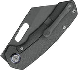 Kunwu Knives Primo Framelock Gray Raindrop Titanium Folding Vancron Pocket Knife K710TR1S