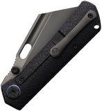 Kunwu Knives Cochise Framelock Black Titanium & Timascus Folding Vancron Knife K711TR2TM