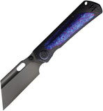 Kunwu Knives Cochise Framelock Black Titanium & Timascus Folding Vancron Knife K711TR2TM