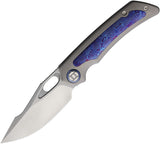 Kunwu Knives Jericho Framelock Gray Orange Peel Titanium & Timascus Folding Vanax Knife K713T2