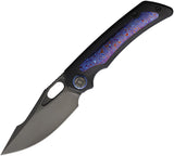 Kunwu Knives Jericho Framelock Black Raindrop Titanium & Timascus Folding Vanax Knife K713TR14