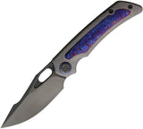 Kunwu Knives Jericho Framelock Gray Honeydew Titanium & Timascus Folding DLC Vanax Knife K713TR23
