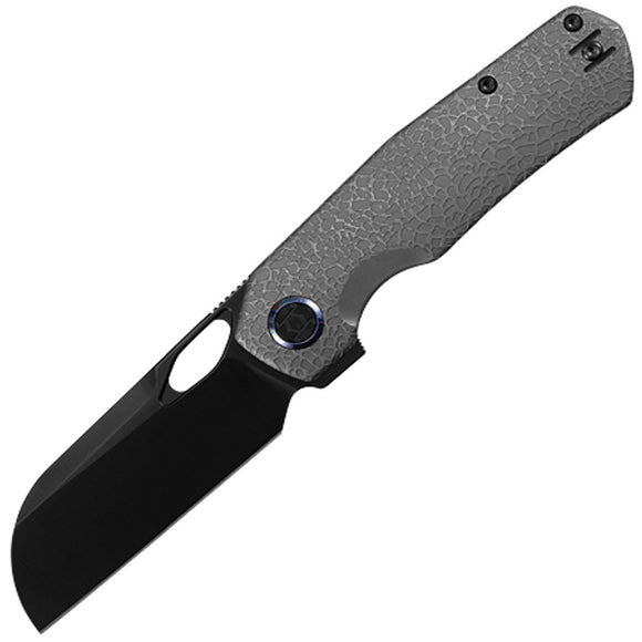 Kunwu Knives S-Tao II Framelock Stonewash Titanium Folding Vanax Knife S703LR24