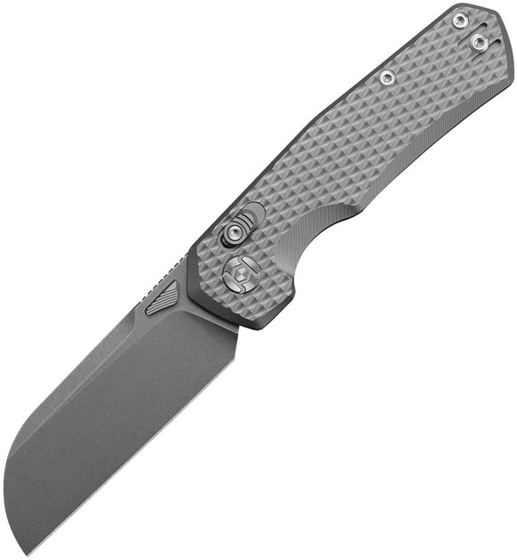 Kunwu Knives Compact Chad XT Lock Gray Titanium Folding PM60 Pocket Knife SX703CTI